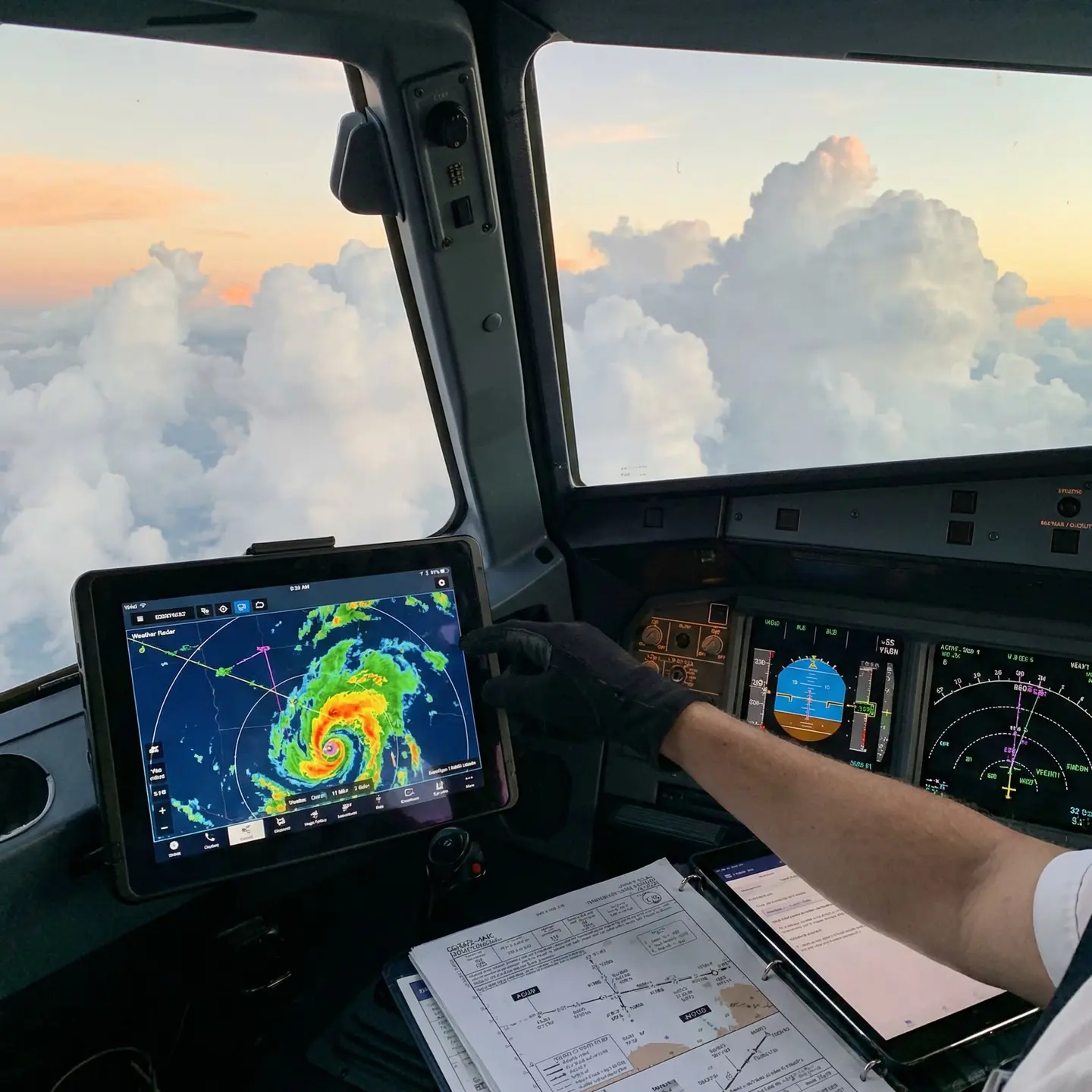 Cockpit dashboard weather instruments